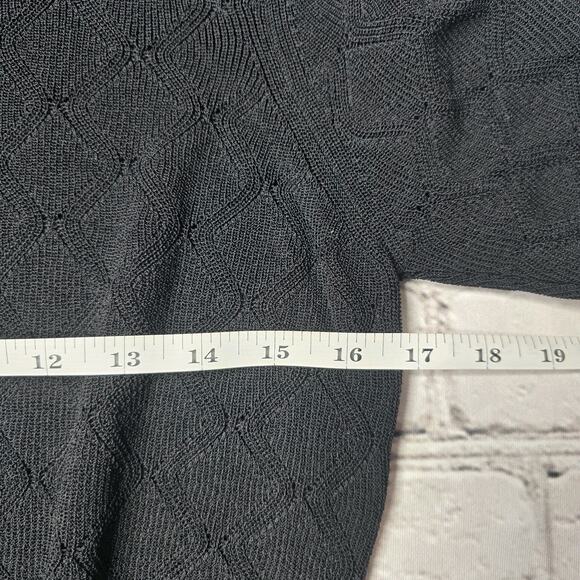 Wilfred Dainty Lacey Eyelet Knit Small Button Cardigan V-Neck Sweater Size Large - Picture 9 of 12